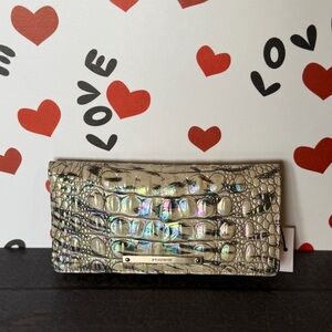 New with Tags Brahmin Ady Obsession Leopard Animal print Wallet Iridescent